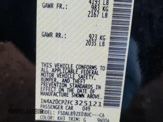 2015 Nissan LEAF SV with VIN 1N4AZ0CP2FC325121, listed as a Copart auction lot 41566553 with 0 mi miles. Bid and sale history available at carsss.com. Image 13.