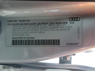 2016 Audi A3 1.8T Premium with VIN WAUA7GFF7G1052909, listed as a Copart auction lot 51735025 with 100,737 mi miles and Salvage Title. Bid and sale history available at carsss.com. Image 14.