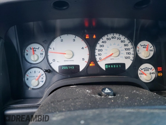 2003 Dodge Ram 2500 ST with VIN 3D7KU28663G771375, listed as a Copart auction lot 44237465 with 205,743 mi miles and Clean Title. Bid and sale history available at carsss.com. Image 9.