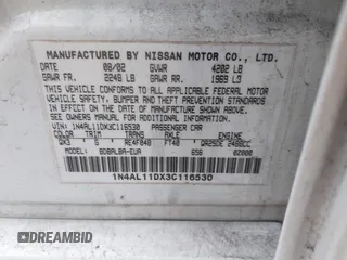 2003 Nissan Altima S with VIN 1N4AL11DX3C116530, listed as a IAAI auction lot 41885861 with 164,880 mi miles. Bid and sale history available at carsss.com. Image 9.