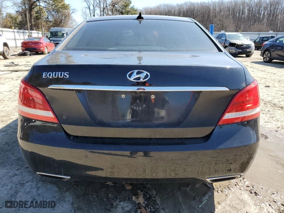 2014 Hyundai Equus Ultimate with VIN KMHGH4JH1EU089995, listed as a Copart auction lot 46342265 with 121,087 mi miles and Salvage Title. Bid and sale history available at carsss.com. Image 6.