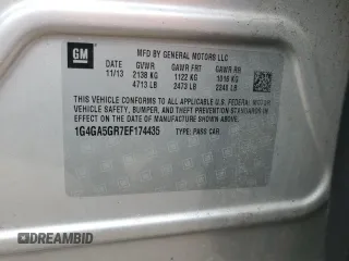 2014 Buick LaCrosse with VIN 1G4GA5GR7EF174435, listed as a Copart auction lot 50877835 with 107,226 mi miles and Salvage title. Bid and sale history available at DreamBid. Image 12.