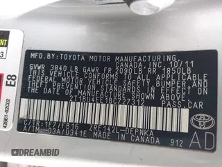 2011 Toyota Corolla L with VIN 2T1BU4EE1BC727312, listed as a IAAI auction lot 41687051 with 154,359 mi miles. Bid and sale history available at carsss.com. Image 9.
