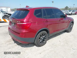2013 BMW X3 xDrive28i with VIN 5UXWX9C50D0A23500, listed as a IAAI auction lot 42089054 with 260,705 mi miles. Bid and sale history available at carsss.com. Image 4.