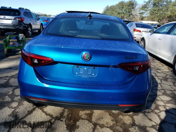 2019 Alfa Romeo Giulia Ti Sport with VIN ZARFAMBN9K7605593, listed as a Copart auction lot 43665353 with 25,176 mi miles. Bid and sale history available at carsss.com. Image 6.