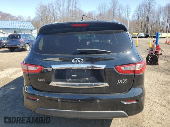 2013 Infiniti JX35 with VIN 5N1AL0MM5DC313344, listed as a Copart auction lot 53133625 with 193,936 mi miles and Salvage Title. Bid and sale history available at carsss.com. Image 6.
