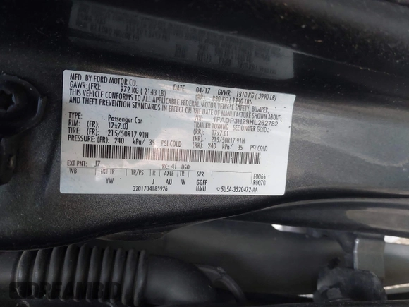 2017 Ford Focus SEL with VIN 1FADP3H29HL262782, listed as a IAAI auction lot 41674380 with 1 mi miles. Bid and sale history available at carsss.com. Image 9.