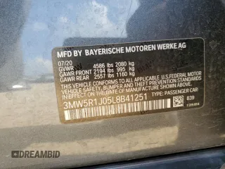 2020 BMW 3 Series 330i z VIN 3MW5R1J05L8B41251, wystawiony jako Copart lot #55253715 z przebiegiem 77 510 mil mil oraz Szkoda całkowita • Salvage title. Historia ofert i sprzedaży dostępna na DreamBid. Obrazek 12.