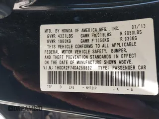 2013 Honda Accord EX с VIN 1HGCR2F74DA259692, выставлен на аукционе IAAI как лот 42586260 с пробегом 213 296 миль миль и . История ставок и продаж доступна на DreamBid. Изображение 9.