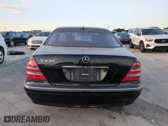 2002 Mercedes-Benz S-Class 4.3L with VIN WDBNG70J52A304262, listed as a Copart auction lot 75084714 with 0 mi miles and Salvage Title. Bid and sale history available at carsss.com. Image 6.