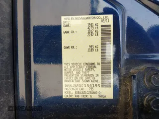 2012 Nissan Altima 2.5 SL with VIN 1N4AL2AP3CC154195, listed as a IAAI auction lot 41832440 with 104,028 mi miles. Bid and sale history available at carsss.com. Image 9.