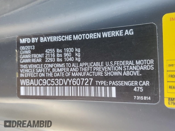 2013 BMW 1 Series 135i z VIN WBAUC9C53DVY60727, wystawiony jako Copart lot #88213475 z przebiegiem 30 316 mil mil oraz Szkoda całkowita • Salvage title. Historia ofert i sprzedaży dostępna na DreamBid. Obrazek 12.