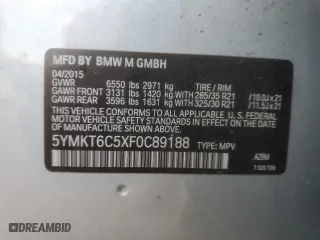 2015 BMW X5 M with VIN 5YMKT6C5XF0C89188, listed as a Copart auction lot 47781944 with 119,379 mi miles. Bid and sale history available at carsss.com. Image 13.