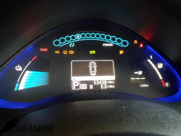 2015 Nissan LEAF S with VIN 1N4AZ0CP8FC314141, listed as a Copart auction lot 54368695 with 53,438 mi miles and Salvage Title. Bid and sale history available at DreamBid. Image 9.