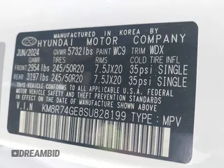 2025 Hyundai Palisade Calligraphy z VIN KM8R74GE8SU828199, wystawiony jako IAAI lot #41939641 z przebiegiem 16 939 mil mil oraz . Historia ofert i sprzedaży dostępna na DreamBid. Obrazek 9.
