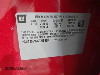 2012 Buick Regal Turbo Premium 1 z VIN 2G4GS5EV2C9215329, wystawiony jako IAAI lot #42297482 z przebiegiem 111 570 mil mil oraz . Historia ofert i sprzedaży dostępna na DreamBid. Obrazek 9.