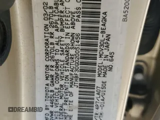 2002 Lexus ES 300 with VIN JTHBF30G020051456, listed as a Copart auction lot 57432435 with 148,207 mi miles and Salvage title. Bid and sale history available at DreamBid. Image 12.