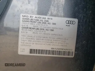 2015 Audi Q5 Premium Plus z VIN WA1LFAFP8FA050373, wystawiony jako Copart lot #52093005 z przebiegiem 170 930 mil mil oraz Szkody całkowita. Historia ofert i sprzedaży dostępna na DreamBid. Obrazek 12.