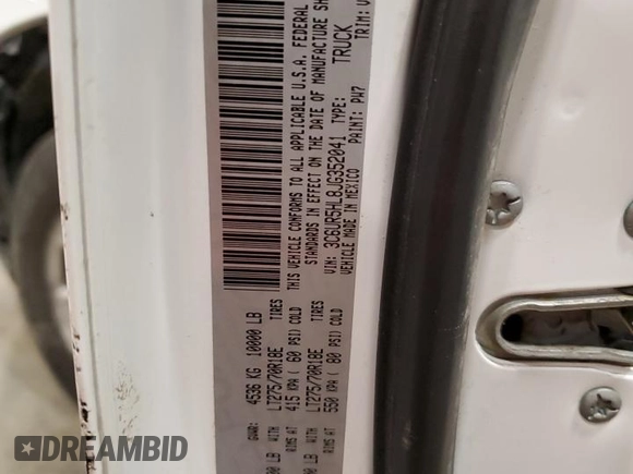 2018 Ram 2500 Tradesman with VIN 3C6UR5HL8JG352041, listed as a Copart auction lot 42220865 with 253,556 mi miles and Salvage title. Bid and sale history available at DreamBid. Image 13.
