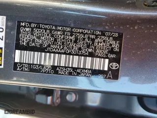 2023 Toyota Crown XLE with VIN JTDAAAAF0P3013754, listed as a Copart auction lot 79867814 with 11,602 mi miles and Salvage Title. Bid and sale history available at carsss.com. Image 14.