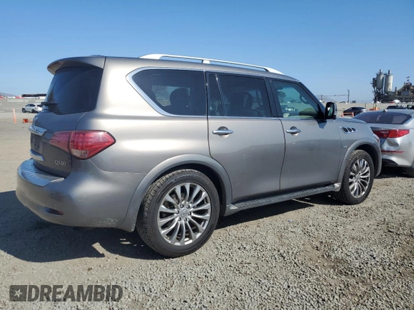 2015 Infiniti QX80 with VIN JN8AZ2NEXF9082838, listed as a Copart auction lot 51875485 with 138,533 mi miles and Salvage title. Bid and sale history available at DreamBid. Image 3.