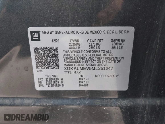 2021 GMC Terrain SLE with VIN 3GKALMEV5ML351247, listed as a IAAI auction lot 42285141 with 32,816 mi miles and . Bid and sale history available at DreamBid. Image 9.