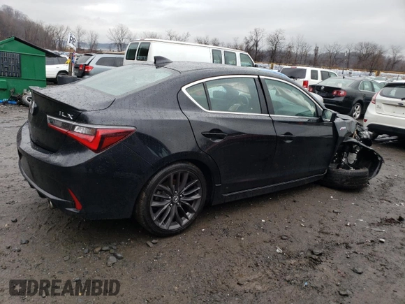 2022 Acura ILX w/Premium/A-Spec Package with VIN 19UDE2F86NA002673, listed as a Copart auction lot 73396842 with 24,439 mi miles. Bid and sale history available at carsss.com. Image 3.