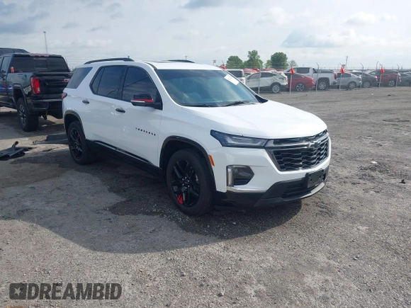 2023 Chevrolet Traverse Premier with VIN 1GNERKKW1PJ301414, listed as a IAAI auction lot 42022275 with 20,151 mi miles and . Bid and sale history available at DreamBid. Image 1.