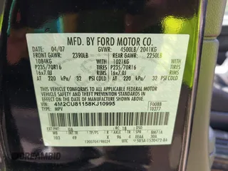 2008 Mercury Mariner с VIN 4M2CU81158KJ10995, выставлен на аукционе IAAI как лот 42561227 с пробегом Не указан миль и . История ставок и продаж доступна на DreamBid. Изображение 9.