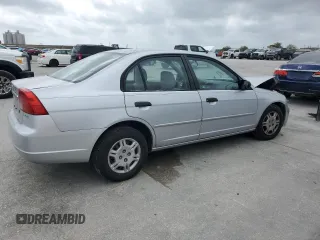 2001 Honda Civic LX with VIN JHMES16551S008527, listed as a Copart auction lot 51445275 with 0 mi miles and Salvage Title. Bid and sale history available at carsss.com. Image 3.