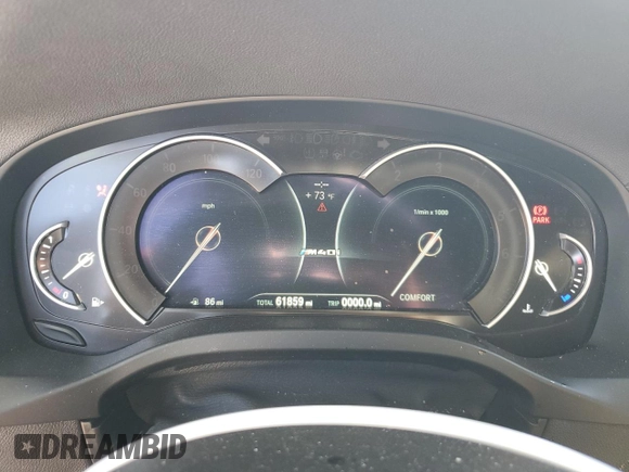 2019 BMW X3 M40i with VIN 5UXTS3C55KLR72211, listed as a Copart auction lot 88091235 with 61,859 mi miles and Salvage Title. Bid and sale history available at DreamBid. Image 9.