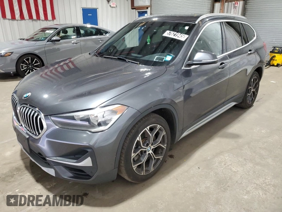 2021 BMW X1 xDrive28i with VIN WBXJG9C06M5S53321, listed as a Copart auction lot 57621945 with 49,668 mi miles and Clean title. Bid and sale history available at DreamBid. Image 1.