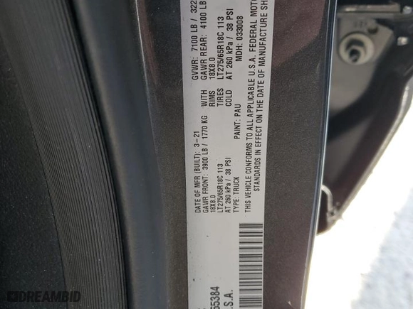 2021 Ram 1500 Laramie with VIN 1C6SRFJTXMN665384, listed as a Copart auction lot 42037685 with 76,836 mi miles and Salvage Title. Bid and sale history available at carsss.com. Image 13.