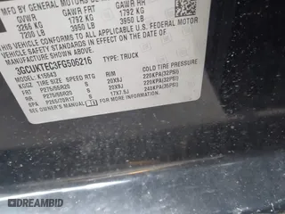2015 Chevrolet Silverado 1500 High Country with VIN 3GCUKTEC3FG506216, listed as a IAAI auction lot 41672433 with 77,653 mi miles. Bid and sale history available at carsss.com. Image 9.