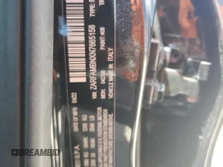 2022 Alfa Romeo Giulia Ti with VIN ZARFAMBNXN7665158, listed as a Copart auction lot 67819884 with 0 mi miles and Salvage Title. Bid and sale history available at carsss.com. Image 12.