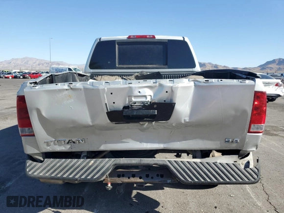2008 Nissan Titan XE with VIN 1N6AA07D38N301724, listed as a Copart auction lot 58426715 with 211,005 mi miles and Salvage title. Bid and sale history available at DreamBid. Image 6.