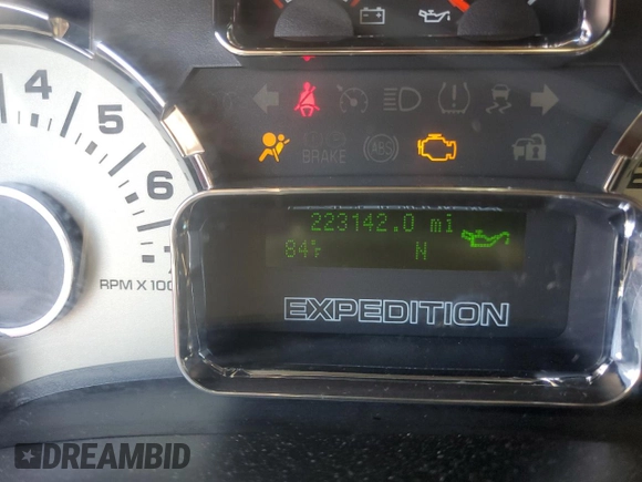 2010 Ford Expedition Max SSV with VIN 1FMJK1G50AEA33232, listed as a Copart auction lot 57631655 with 223,142 mi miles and Salvage title. Bid and sale history available at DreamBid. Image 9.