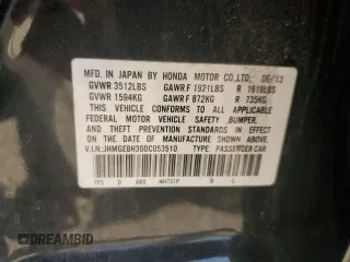 2013 Honda Fit with VIN JHMGE8H30DC053510, listed as a Copart auction lot 54104175 with 179,351 mi miles and Salvage Title. Bid and sale history available at carsss.com. Image 13.