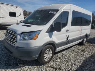 2015 Ford Transit Passenger XL with VIN 1FBAX2CM1FKB00328, listed as a Copart auction lot 43079865 with 55,851 mi miles and Salvage Title. Bid and sale history available at carsss.com. Image 1.