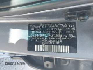 2016 Hyundai Accent SE with VIN KMHCT4AE8GU139832, listed as a IAAI auction lot 42037198 with 99,504 mi miles and . Bid and sale history available at DreamBid. Image 9.