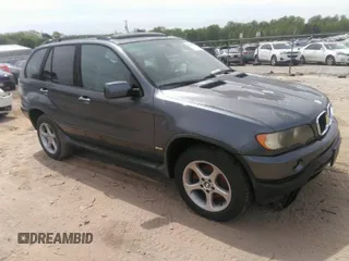 2002 BMW X5 3.0i with VIN 5UXFA535X2LP30641, listed as a IAAI auction lot 42008932 with 147,416 mi miles. Bid and sale history available at carsss.com. Image 1.