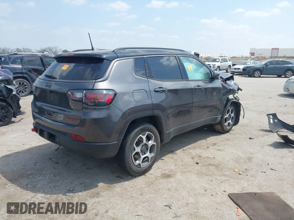 2022 Jeep Compass Trailhawk with VIN 3C4NJDDBXNT157230, listed as a IAAI auction lot 42046292 with Not provided miles and . Bid and sale history available at DreamBid. Image 4.