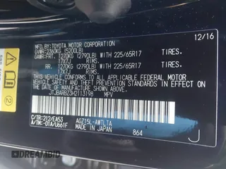 2017 Lexus NX 200t z VIN JTJBARBZ3H2113198, wystawiony jako IAAI lot #42223566 z przebiegiem 27 339 mil mil oraz . Historia ofert i sprzedaży dostępna na DreamBid. Obrazek 9.
