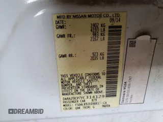 2015 Nissan LEAF S with VIN 1N4AZ0CP7FC314129, listed as a Copart auction lot 55660825 with 19,773 mi miles and Clean Title. Bid and sale history available at DreamBid. Image 12.