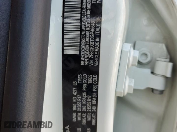 2016 FIAT 500X Easy с VIN ZFBCFXBT0GP465491, выставлен на аукционе Copart как лот 58390435 с пробегом 109 565 миль миль и Списание • Salvage title. История ставок и продаж доступна на DreamBid. Изображение 12.