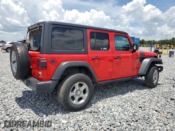 2021 Jeep Wrangler Unlimited Sport S with VIN 1C4HJXDN6MW685705, listed as a Copart auction lot 65996845 with 53,859 mi miles and Non repairable. Bid and sale history available at DreamBid. Image 3.