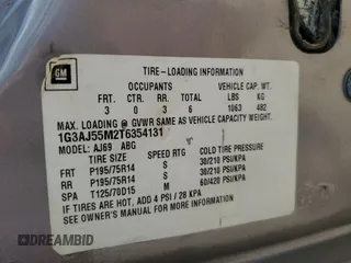 1996 Oldsmobile Cutlass Ciera 1SA VX5 z VIN 1G3AJ55M2T6354131, wystawiony jako Copart lot #74458314 z przebiegiem 55 998 mil mil oraz Szkody całkowita. Historia ofert i sprzedaży dostępna na DreamBid. Obrazek 12.
