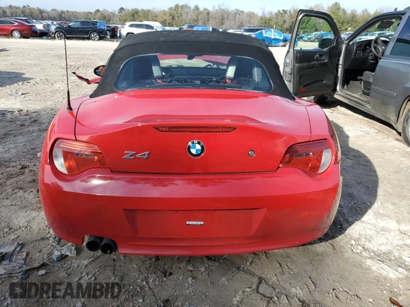 2006 BMW Z4 3.0si with VIN 4USBU53546LX02065, listed as a Copart auction lot 42097705 with 0 mi miles and Salvage Title. Bid and sale history available at carsss.com. Image 6.