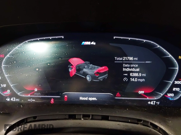 2023 BMW M4 Competition xDrive with VIN WBS33BA01PCL30830, listed as a IAAI auction lot 41402469 with 21,796 mi miles and . Bid and sale history available at DreamBid. Image 15.