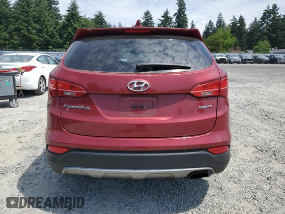 2014 Hyundai Santa Fe with VIN 5XYZT3LB9EG146198, listed as a Copart auction lot 61408505 with 92,499 mi miles and Salvage title. Bid and sale history available at DreamBid. Image 6.